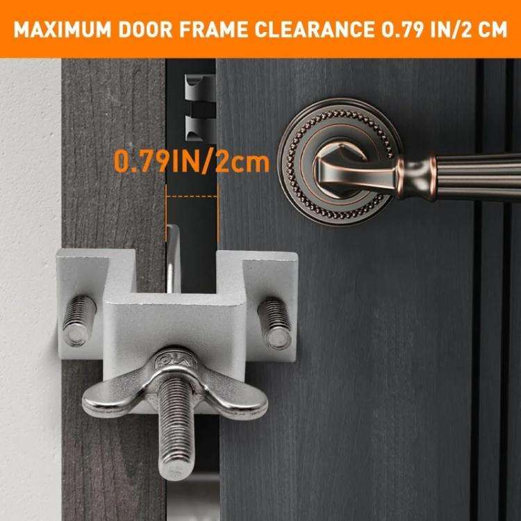 Stainless Steel Security Door Stopper Anti-Theft Door Blocker for Home, Hotel, Apartment(Silver)