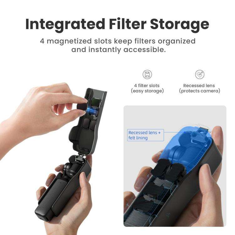 For DJI Osmo Pocket 3 Camera aMagisn Protective Cover Storage Case with 4 Magnetic Filter Slots(B...
