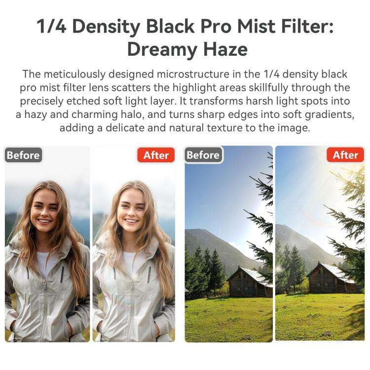 For DJI Osmo Pocket 3 aMagisn Adjustable Magnetic Filter Camera Lens Filters Mist 1/4