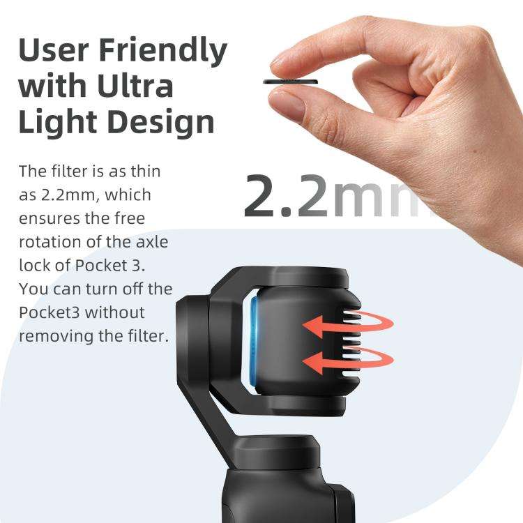 For DJI Osmo Pocket 3 aMagisn Adjustable Magnetic Filter Camera Lens Filters ND 6 To 10 Gear