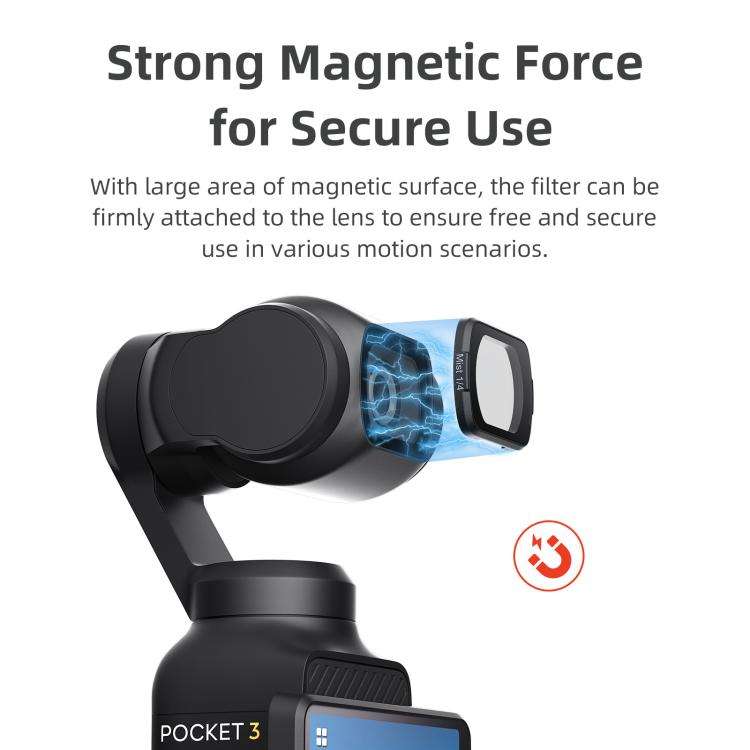For DJI Osmo Pocket 3 aMagisn Adjustable Magnetic Filter Camera Lens Filters ND 6 To 10 Gear