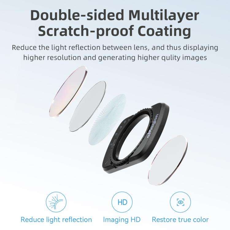 For DJI Osmo Pocket 3 aMagisn Adjustable Magnetic Filter Camera Lens Filters ND 6 To 10 Gear