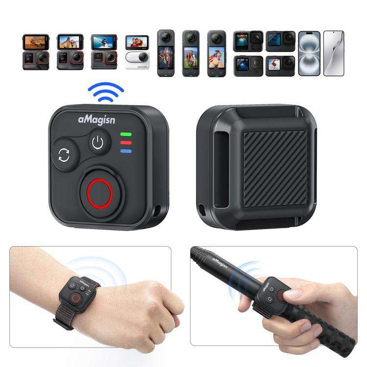 aMagisn Wireless Bluetooth Remote Control for Insta360, GoPro Hero Cameras & Smartphones - 50m Lo...