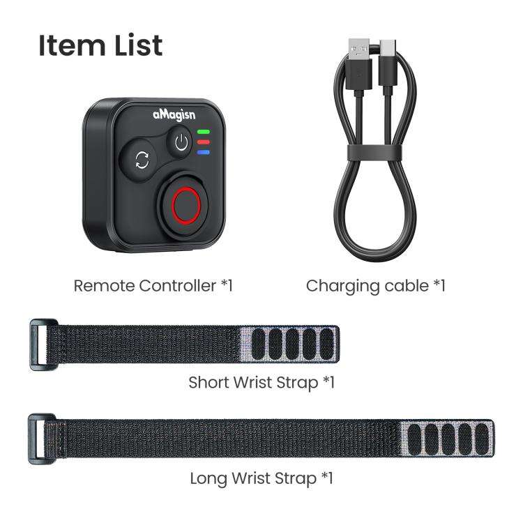 aMagisn Wireless Bluetooth Remote Control for Insta360, GoPro Hero Cameras & Smartphones - 50m Lo...
