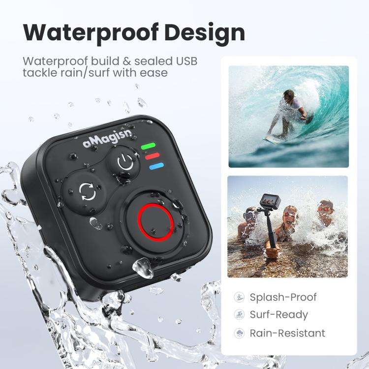 aMagisn Wireless Bluetooth Remote Control for Insta360, GoPro Hero Cameras & Smartphones - 50m Lo...