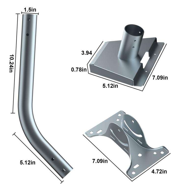 For Starlink Gen 3 / V4 Bracket Base Set, Style: Curved Pole