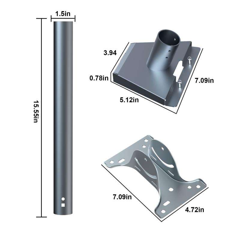 For Starlink Gen 3 / V4 Bracket Base Set, Style: Straight Pole