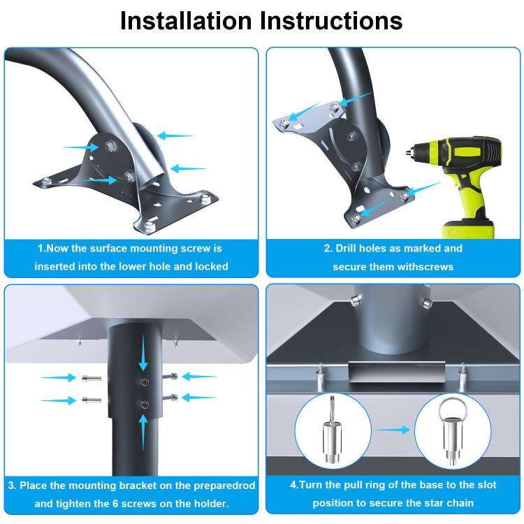 For Starlink Gen 3 / V4 Bracket Base Set, Style: Curved Pole