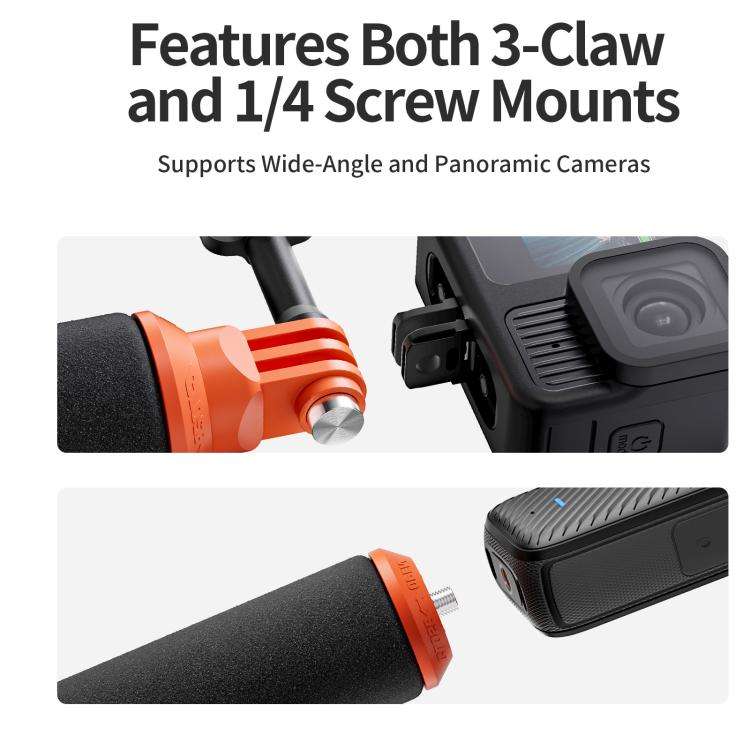 aMagisn Universal Floating Hand Grip for Action Cameras with Triple Claw & 1/4-inch Screw Mount(B...