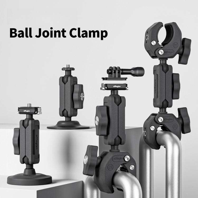 aMagisn Metal Arm Clamp Magnetic Base with 1/4-inch Ball Head For Insta360, DJI, GoPro Cameras(Bl...