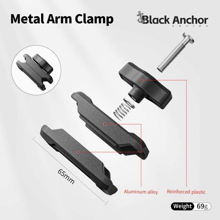 aMagisn Metal Arm Clamp Magnetic Base with 1/4-inch Ball Head For Insta360, DJI, GoPro Cameras(Bl...