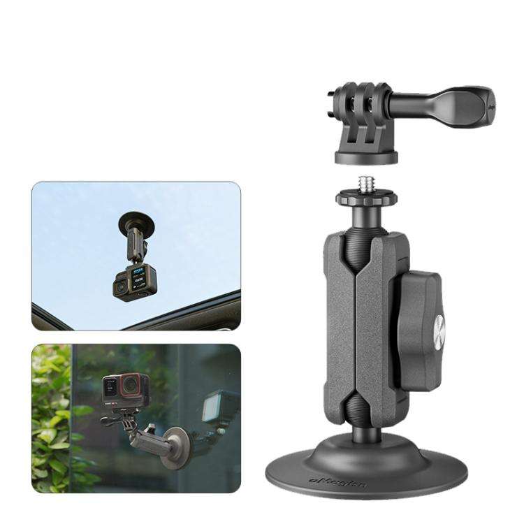 aMagisn Metal Arm Clamp Mount Adhesive Base with 1/4-inch Joint Ball For Insta360, DJI, GoPro Cam...