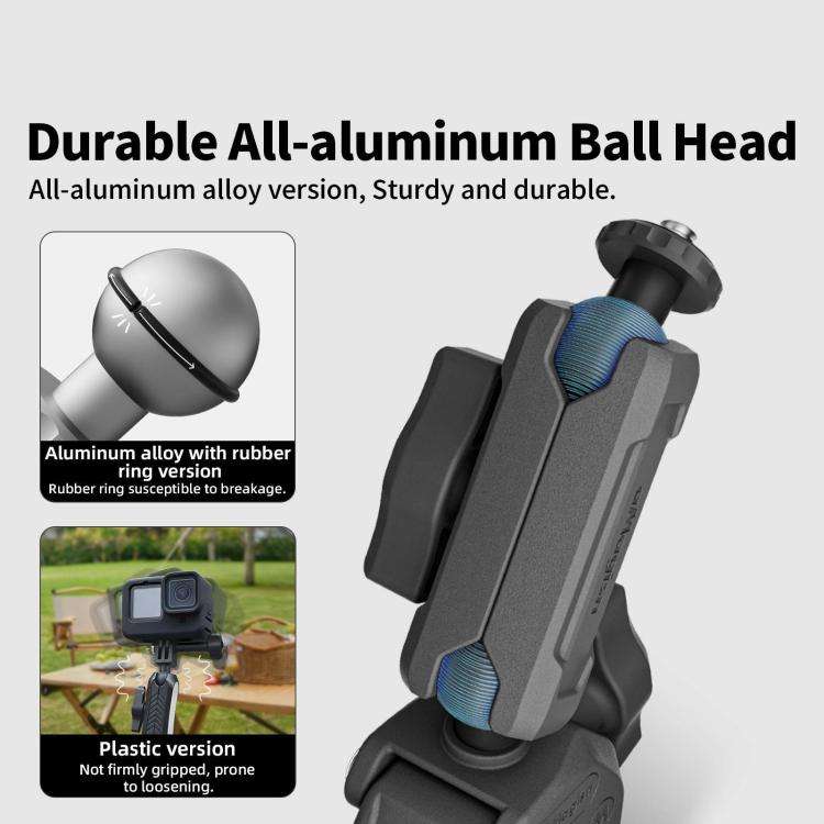 aMagisn Metal Arm Clamp Mount Adhesive Base with 1/4-inch Joint Ball For Insta360, DJI, GoPro Cam...