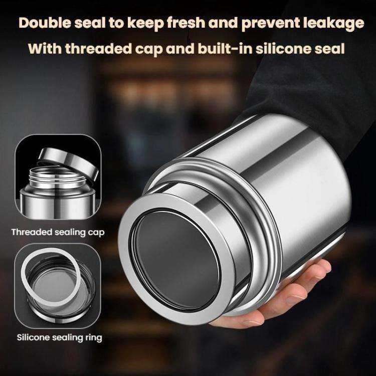 800ml 304 Stainless Steel Sealed Canister With Transparent Lid Leak-Proof Freshness Preserving St...