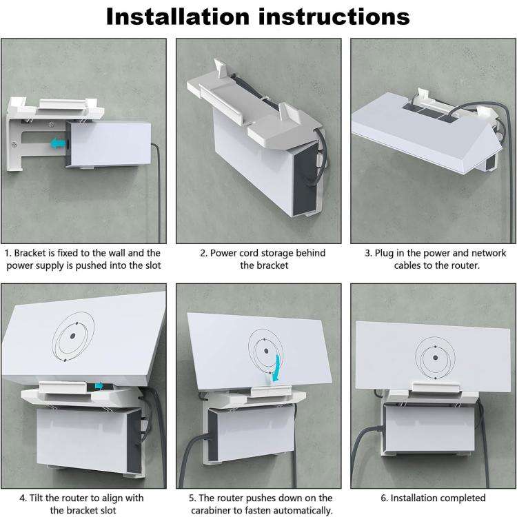 For Starlink Gen 3 Router Power Supply 2 In 1 ABS Bracket(White)