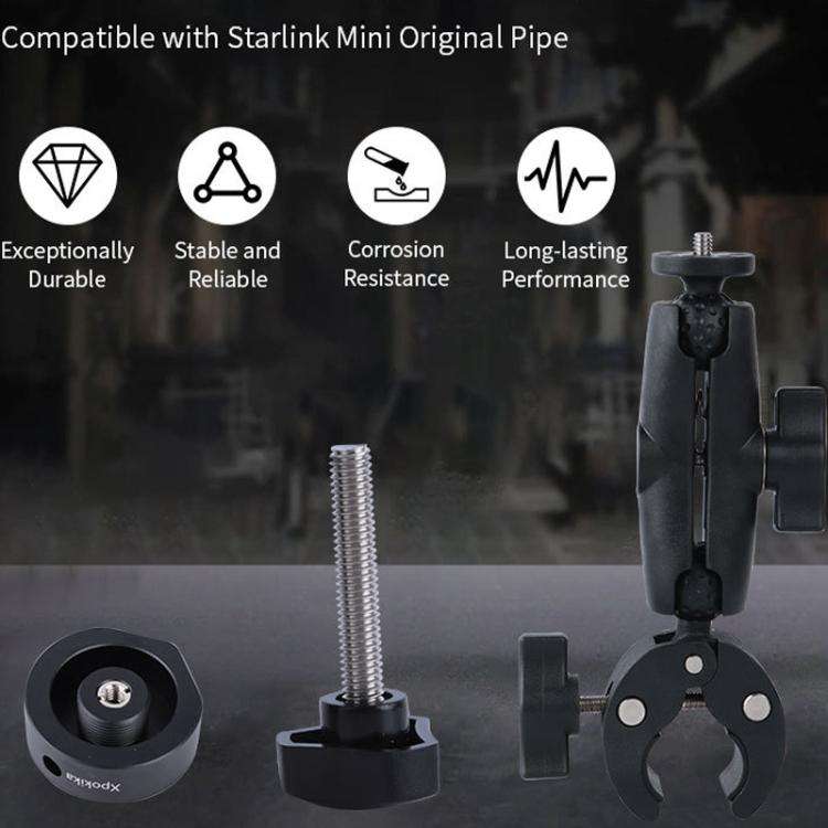 Xpokika S8600 For Starlink Mini Aluminium Alloy Bracket Adapter Heavy Duty Clamp Bracket