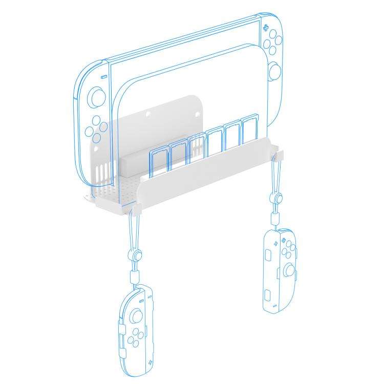 Wall Mount Holder for Nintendo Switch 2/Switch/Switch OLED & Joy-Con With Game Card Storage(Black)