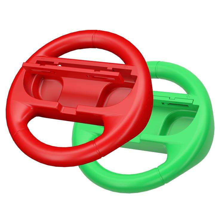 2pcs /Pack Steering Wheel Grip for Nintendo Switch 2/Switch Joy-Con Controllers(Red Green)