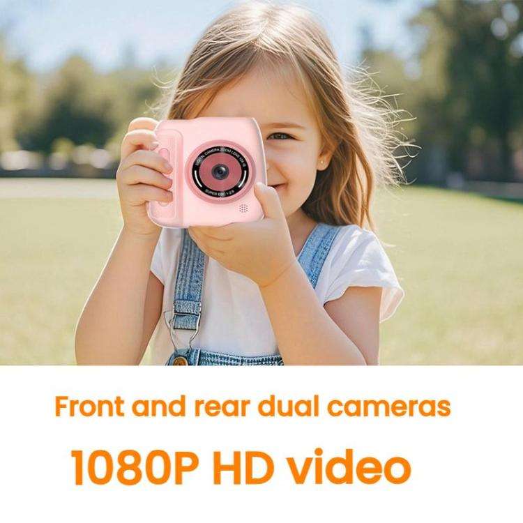 Children Instant Print Digital Camera Dual Front Rear Cameras HD Mini Camera(Yellow)