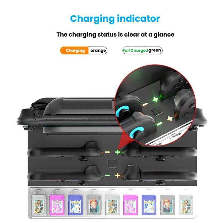 For Nintendo Switch 2  Console and Joy-Con Controllers Charging Dock with RGB Lighting, 9 Game Ca...