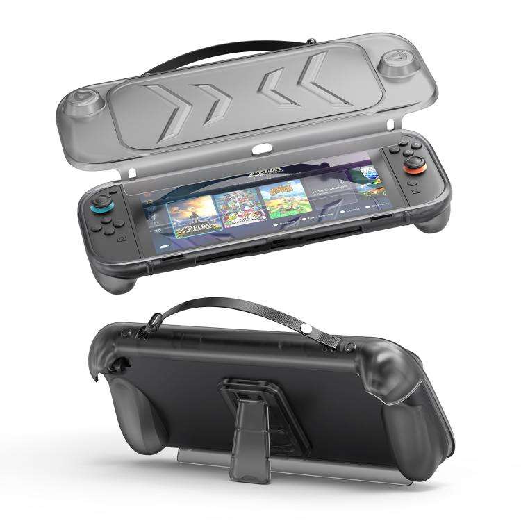 For Nintendo Switch 2 Full-Body Protective Case TPU Base + ABS Cover with Built-in Stand & Carryi...