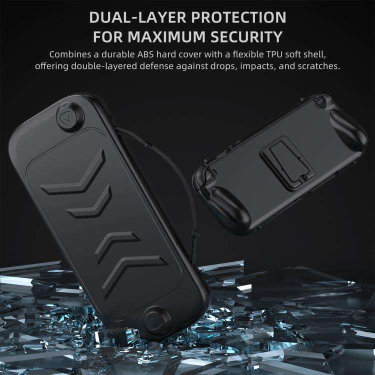 For Nintendo Switch 2 Full-Body Protective Case TPU Base + ABS Cover with Built-in Stand & Carryi...