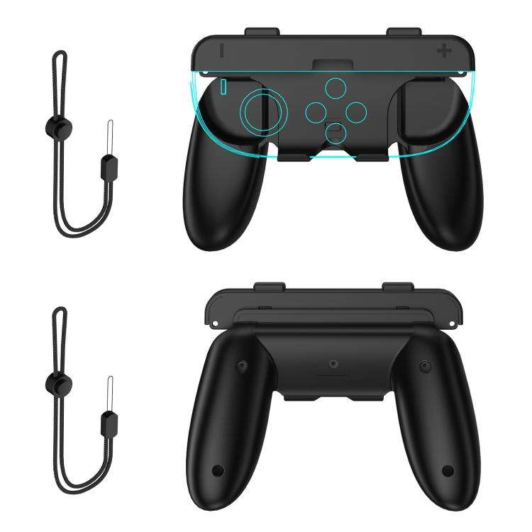 For Nintendo Switch 2 Joy-Con Controllers  2-in-1 Detachable Grip for Dual/Single-Hand Use(Black)