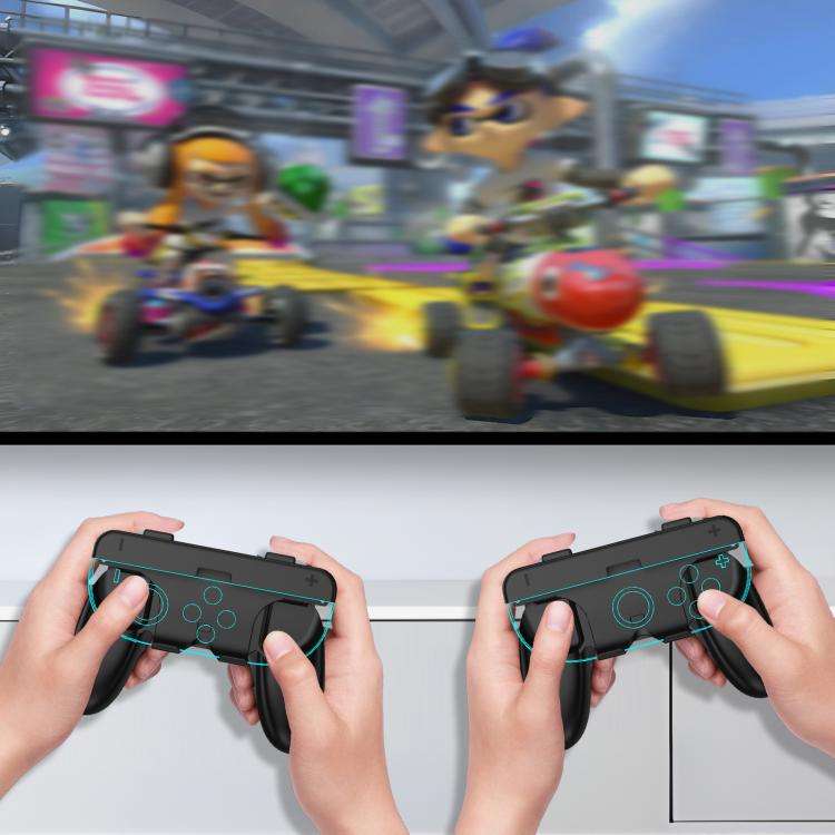 For Nintendo Switch 2 Joy-Con Controllers  2-in-1 Detachable Grip for Dual/Single-Hand Use(Blue Red)