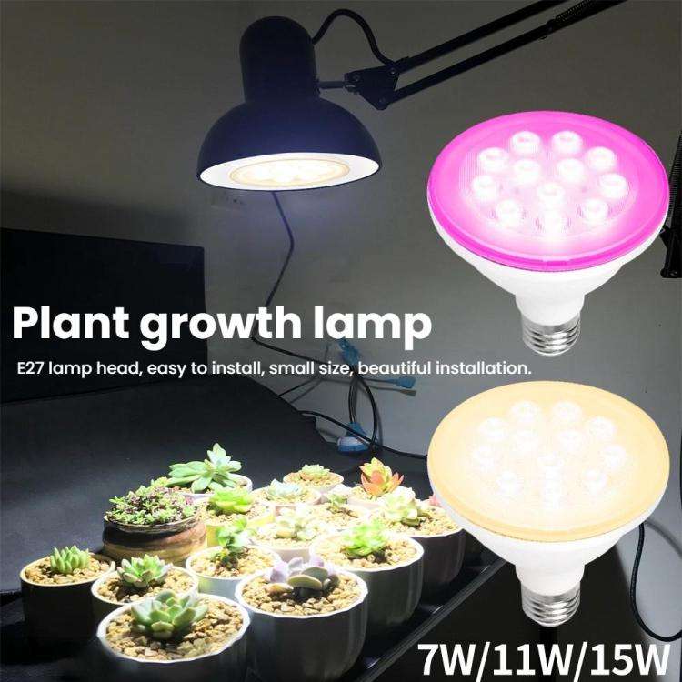 8 LEDs E27 Plant Growth Light Bulb Home Use Balcony Potted Plant Uniform Lighting Bulb(Sunlight)