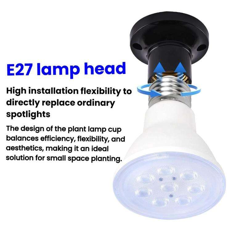 12 LEDs E27 Plant Growth Light Bulb Home Use Balcony Potted Plant Uniform Lighting Bulb(Pink Purple)