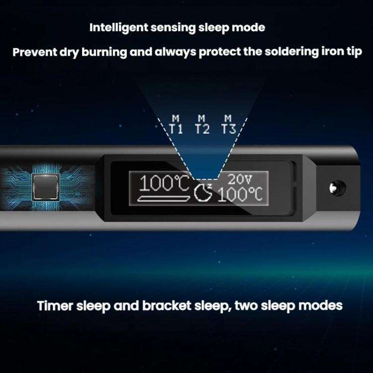 100W Intelligent Precision Aluminum Alloy Soldering Iron With Light, Model: TS21-KU Set