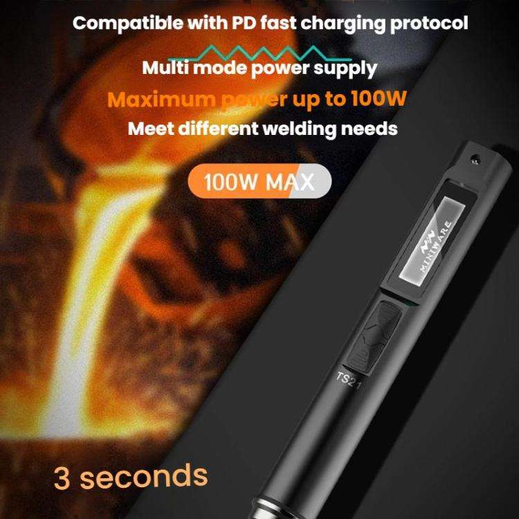 100W Intelligent Precision Aluminum Alloy Soldering Iron With Light, Model: TS21-KU Set