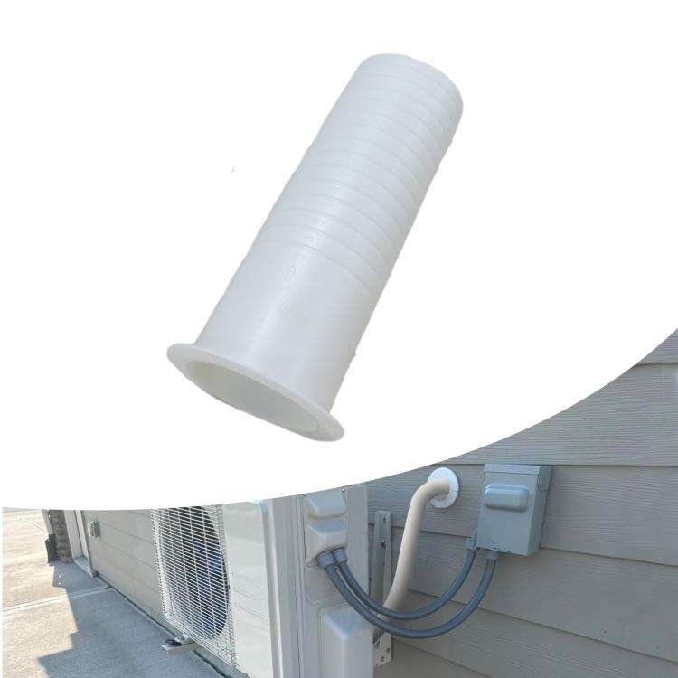 Wall Sleeve for Air Conditioner Installation 7.5cm/3in Outer Dia AC Duct Wall Penetration Pipe(Wh...