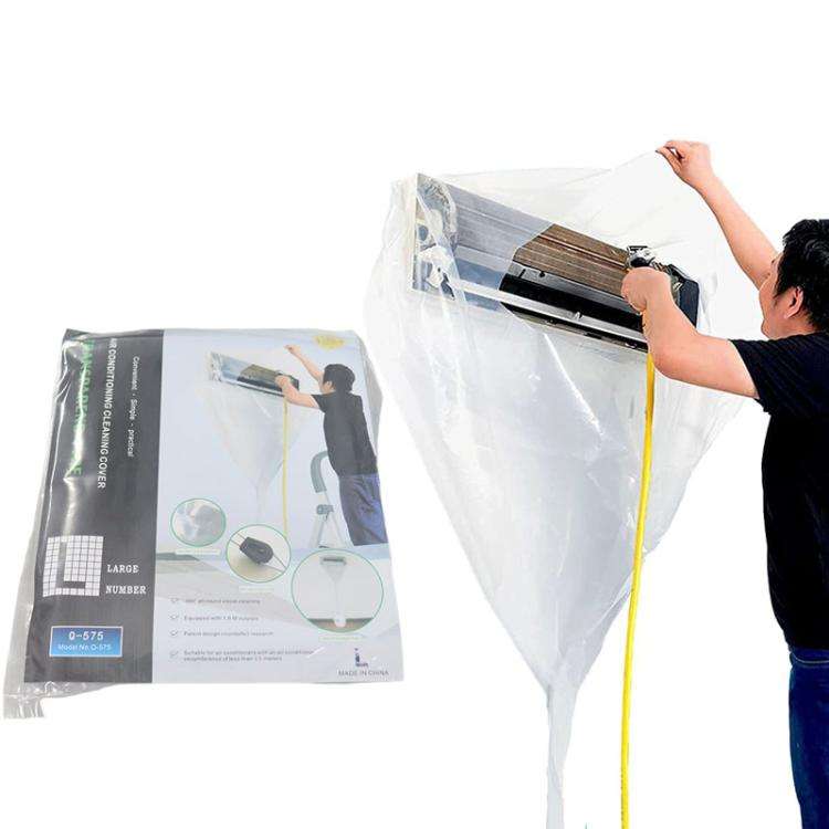 360-degree Full-Coverage AC Cleaning Cover Transparent Air Conditioner Cleaning Kit, Size: Large