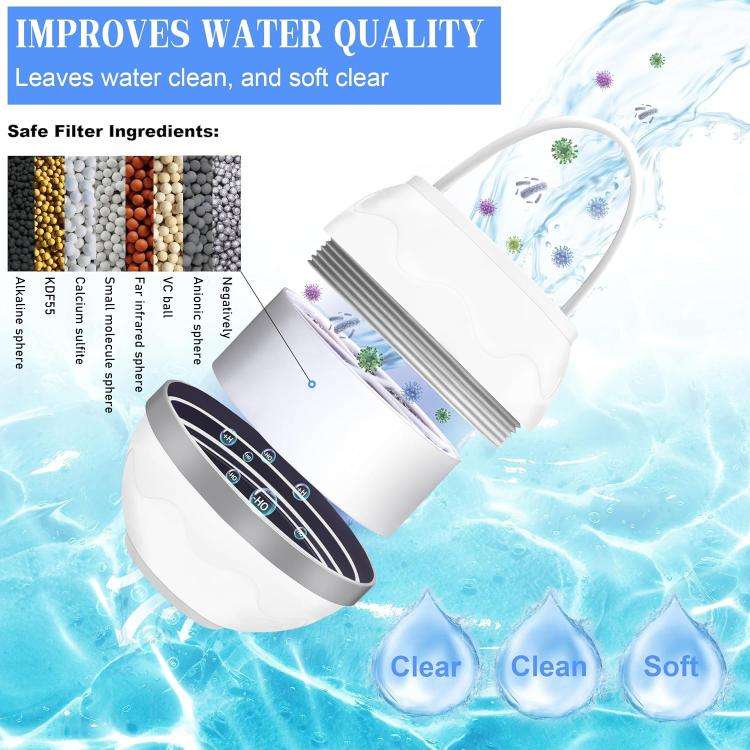 Universal Bathtub Faucet Water Filter No Drill Hang-On Bath Shower Purifier,(White)