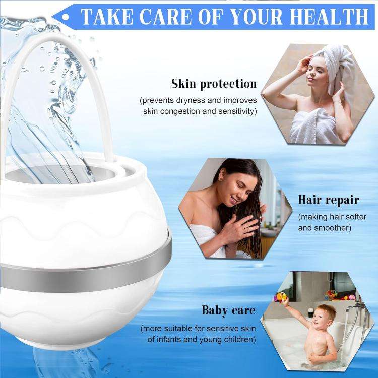 Universal Bathtub Faucet Water Filter No Drill Hang-On Bath Shower Purifier,(White)