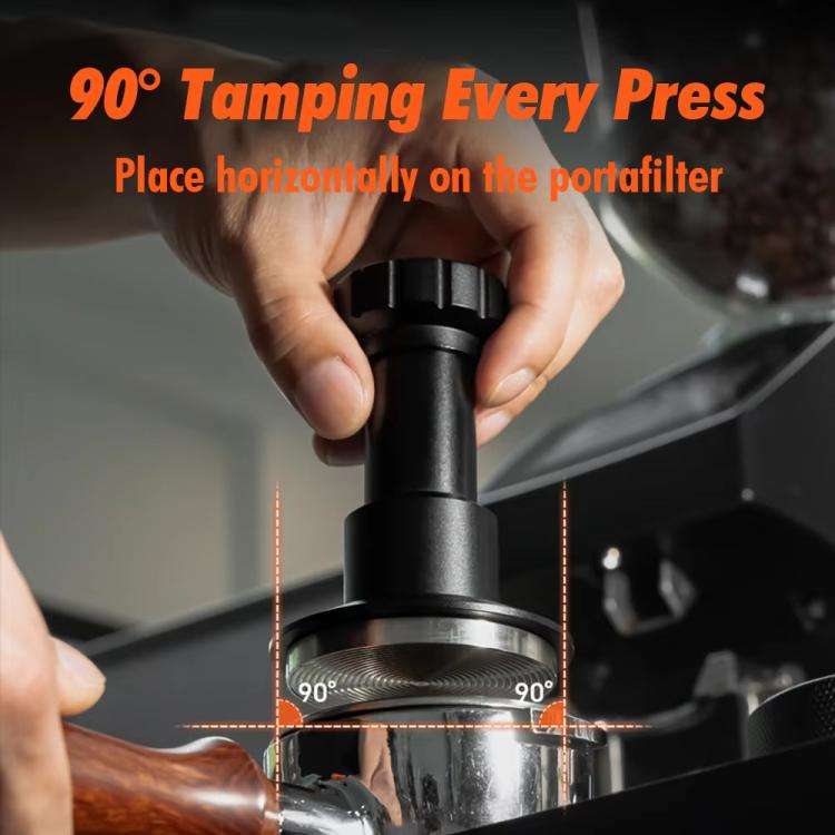 51mm Adjustable Impact Coffee Tamper with Threaded Base Spring-Loaded Espresso Tamper Tool