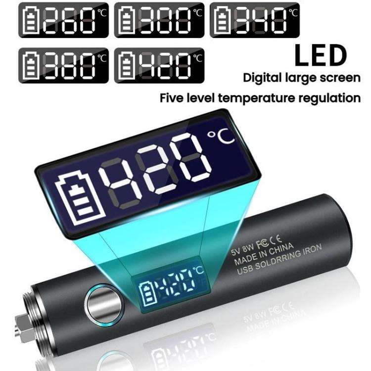 Mini USB Portable Wireless Digital Display Soldering Iron, Specification: Large 1400 mAh + Blade ...