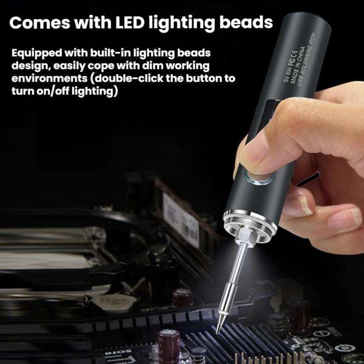 Mini USB Portable Wireless Digital Display Soldering Iron, Specification: Large 1400 mAh + Blade ...
