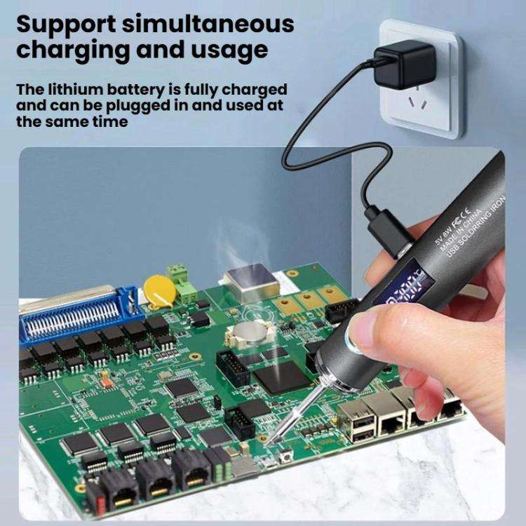 Mini USB Portable Wireless Digital Display Soldering Iron, Specification: Large 1400 mAh