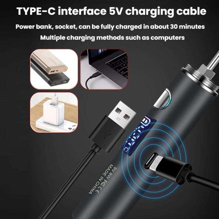 Mini USB Portable Wireless Digital Display Soldering Iron, Specification: Large 1400 mAh + Blade ...
