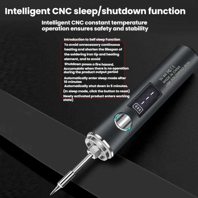 Mini USB Portable Wireless Digital Display Soldering Iron, Specification: Large 1400 mAh + Blade ...