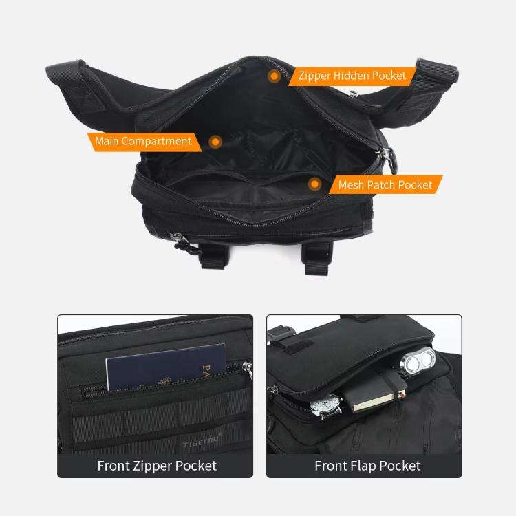 Tigernu Men Chest Bag Outdoor Messenger Bag Waterproof Crossbody Sling Bag For Hunting Commuting ...
