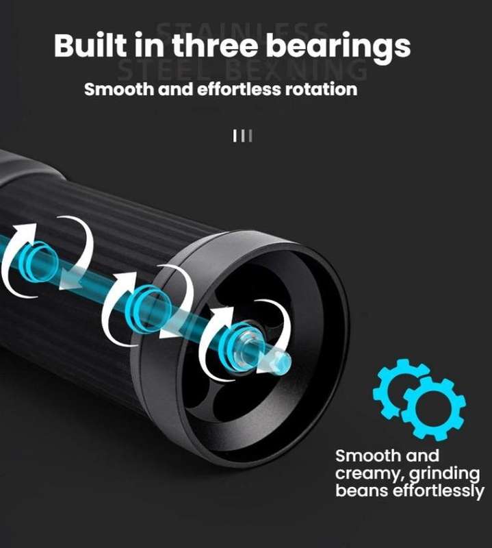 Seven Stars Manual Coffee Grinder CNC Stainless Steel Burr Foldable Hand Crank Mill for Coffee Be...