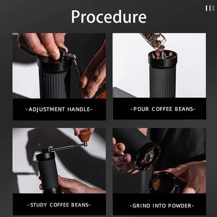 Seven Stars Manual Coffee Grinder CNC Stainless Steel Burr Foldable Hand Crank Mill for Coffee Be...