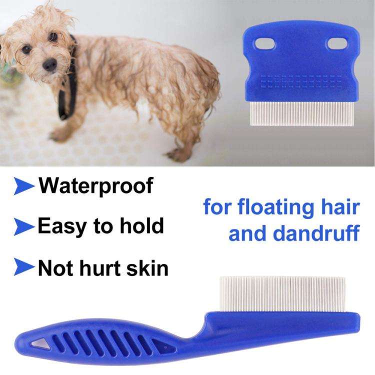 6pcs /Set Pet Flea Comb Stainless Steel Pin Dense Tooth Cat Dog Comb(Blue)