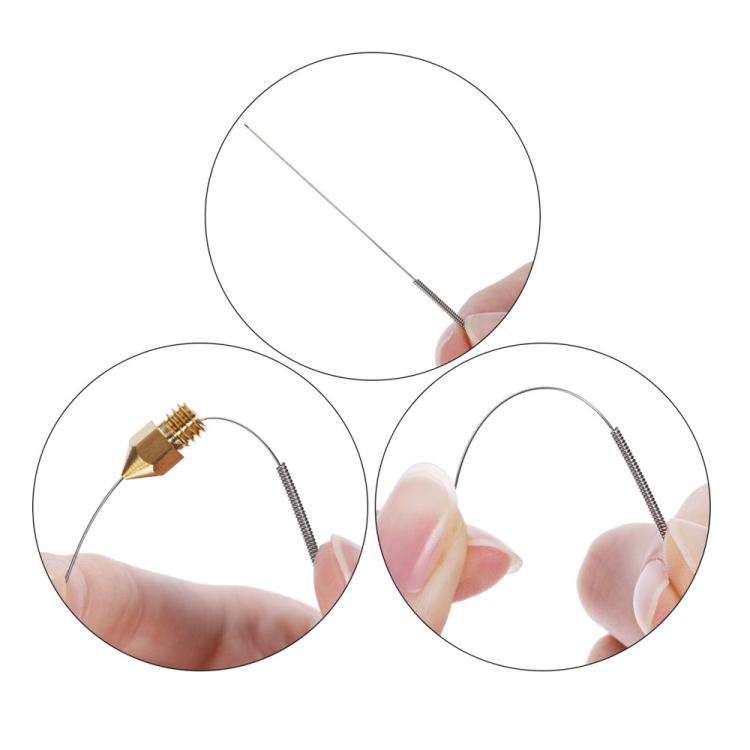 10pcs /Set+2 Tweezers Wiper Nozzle Unclogging Needle Print Nozzle Cleaning Steel Needle