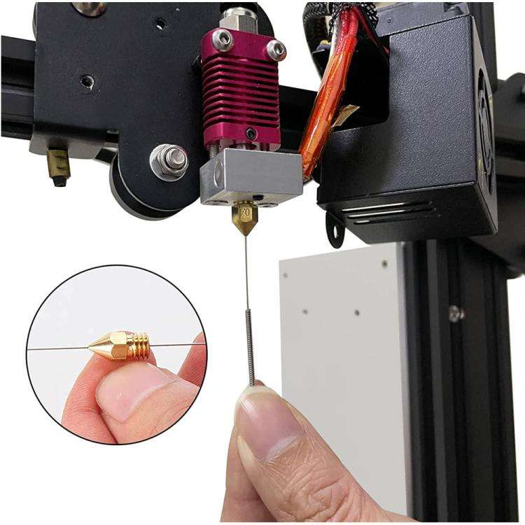 10pcs /Set+2 Tweezers Wiper Nozzle Unclogging Needle Print Nozzle Cleaning Steel Needle