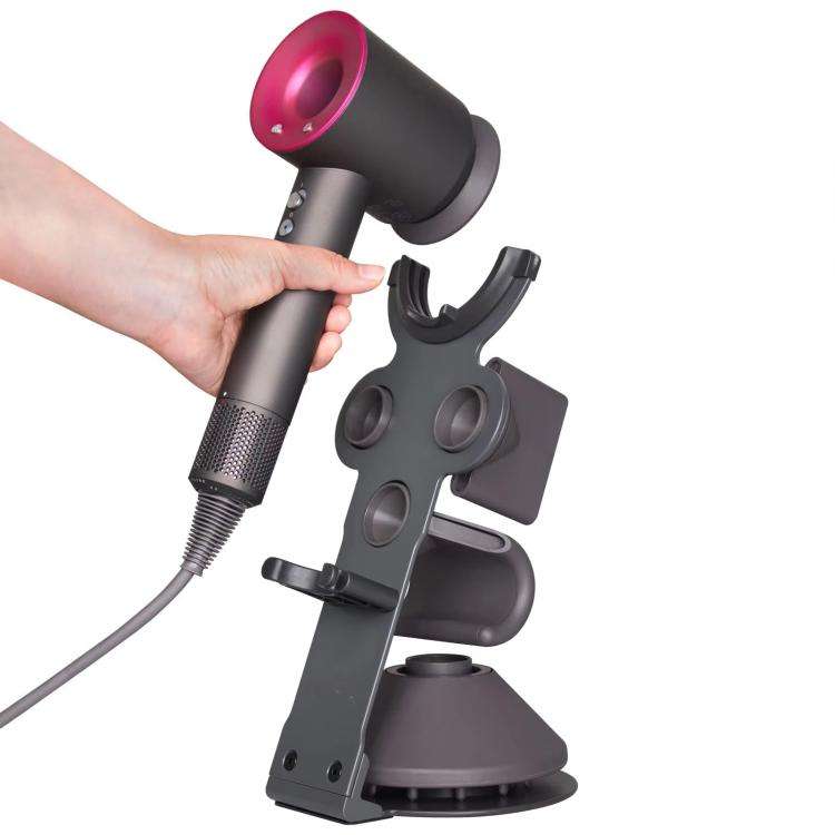 For Dyson Supersonic Hair Dryer Desktop Holder Metal Stand with Cable Organizer(Black)