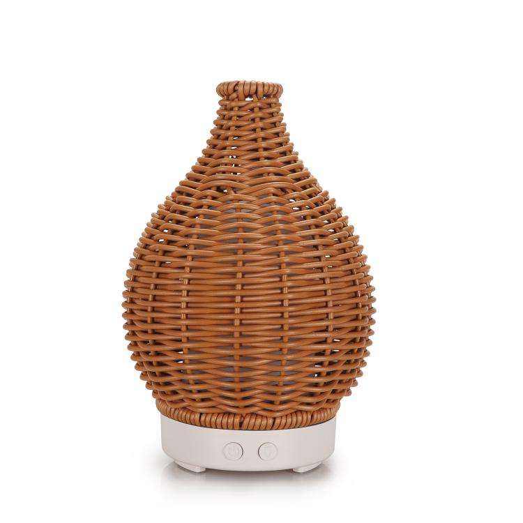 5V USB 100ML Hollow Rattan Ultrasonic Humidifier & Aromatherapy Diffuser with 7-Color LED Lights(...